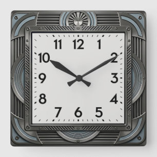 Reloj Cuadrado Art Deco Plata
