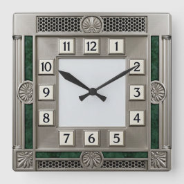 Reloj Cuadrado Art Deco Plata