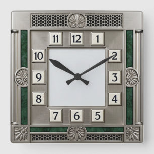 Reloj Cuadrado Art Deco Plata