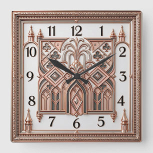 Reloj Cuadrado Art Deco Rosa