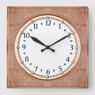 Reloj Cuadrado Art Deco Rosa
