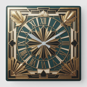 Reloj Cuadrado Art Deco Square Luxury Black and Gold