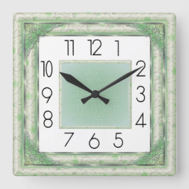 Reloj Cuadrado Art Deco Verde