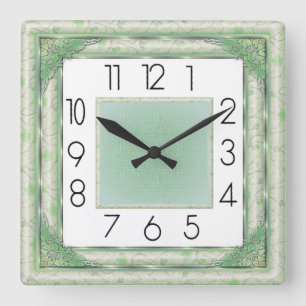 Reloj Cuadrado Art Deco Verde