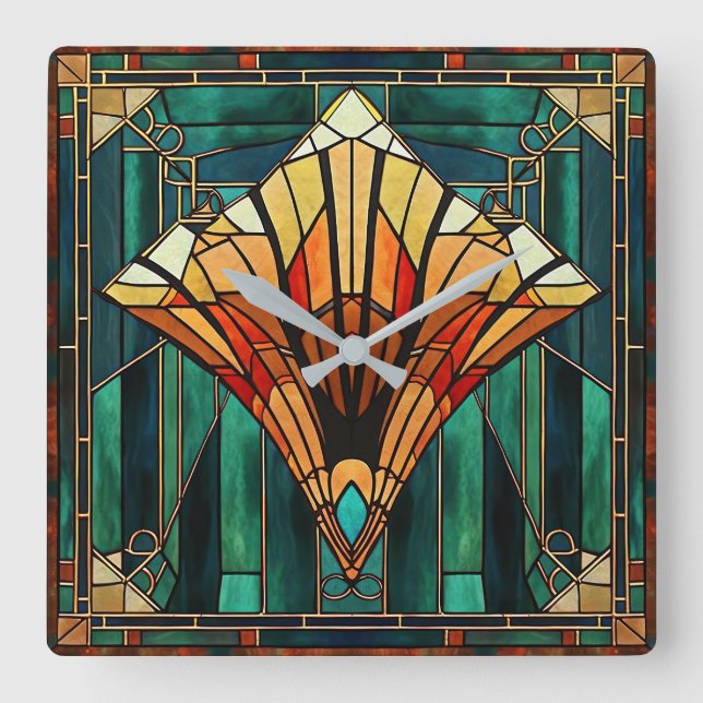 Reloj Cuadrado Art Deco Wall Clock (Anverso)