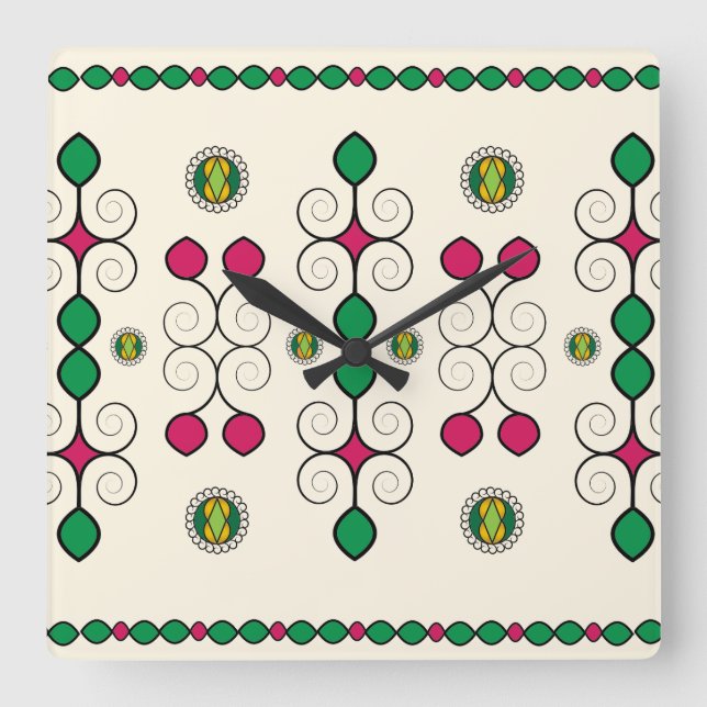 Reloj Cuadrado Art Nouveau (Anverso)