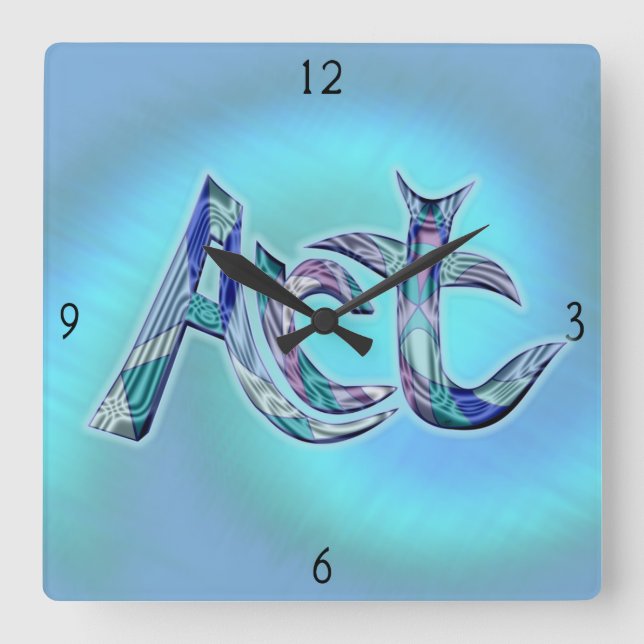 Reloj Cuadrado Art the Word Square Wall Wall Clock (Anverso)