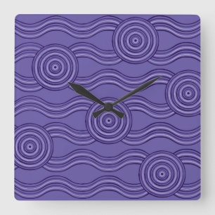 Reloj Cuadrado Arte aborigen melaleuca