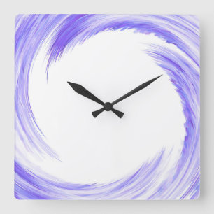 Reloj Cuadrado Arte abstracto azul morado