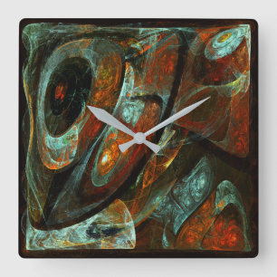 Reloj Cuadrado Arte abstracto de división de tiempo