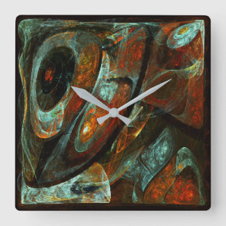 Reloj Cuadrado Arte abstracto de división de tiempo