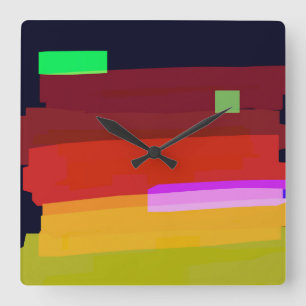 Reloj Cuadrado Arte abstracto del arcoiris