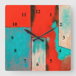 Reloj Cuadrado Arte abstracto del expresionista que pinta la