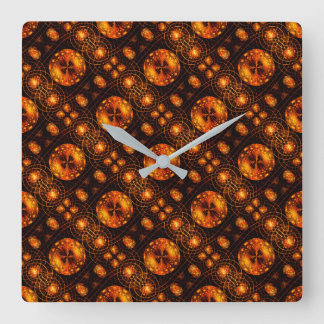 Reloj Cuadrado Arte abstracto elegante boho moderno dorado Patrón