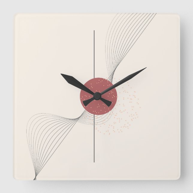 Reloj Cuadrado Arte abstracto en la pared (Anverso)