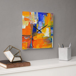 Reloj Cuadrado Arte abstracto moderno