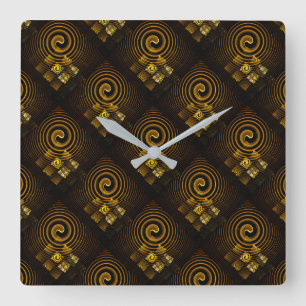 Reloj Cuadrado Arte abstracto moderno boho elegante patrón #502