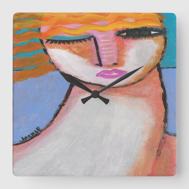 Reloj Cuadrado Arte abstracto original (Anverso)