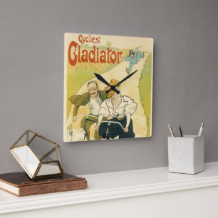 Reloj Cuadrado Arte Antiguo Modernista, Bicicletas Gladiator Cycl