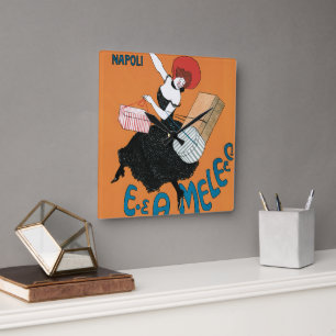 Reloj Cuadrado Arte Antiguo Modernista Magazzini Italiani por Cap