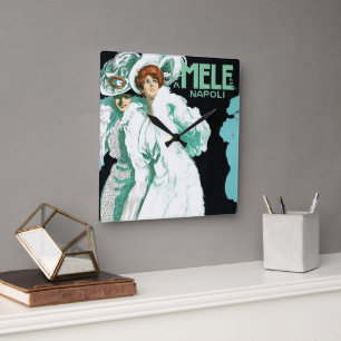 Reloj Cuadrado Arte Antiguo Modernista, Moda Italiana, Mujeres El