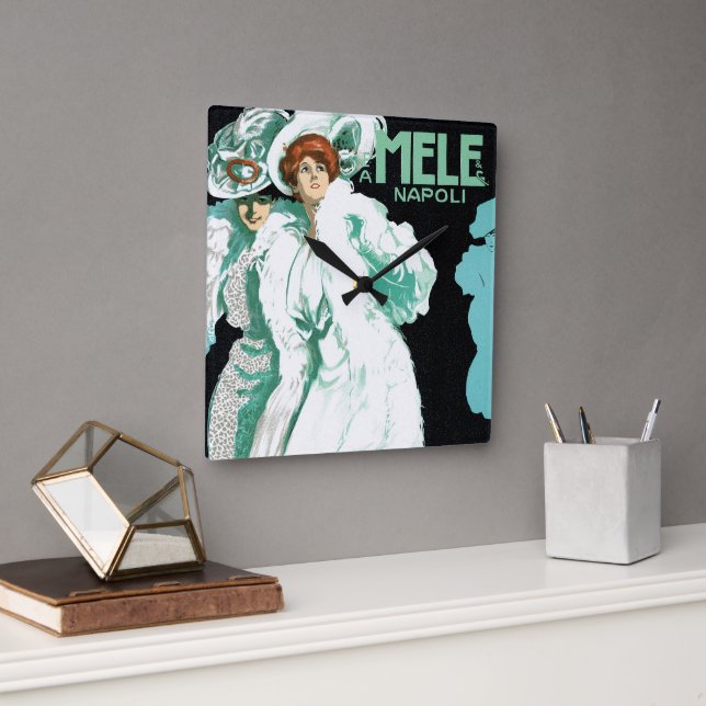 Reloj Cuadrado Arte Antiguo Modernista, Moda Italiana, Mujeres El (Oficina)