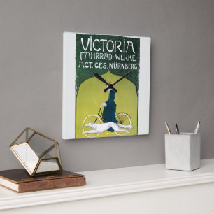 Reloj Cuadrado Arte Antiguo Moderno, Victoria Fahrrad Werke, Rehm
