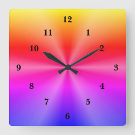 Reloj Cuadrado Arte arco iris