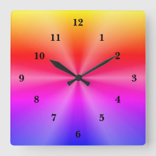 Reloj Cuadrado Arte arco iris