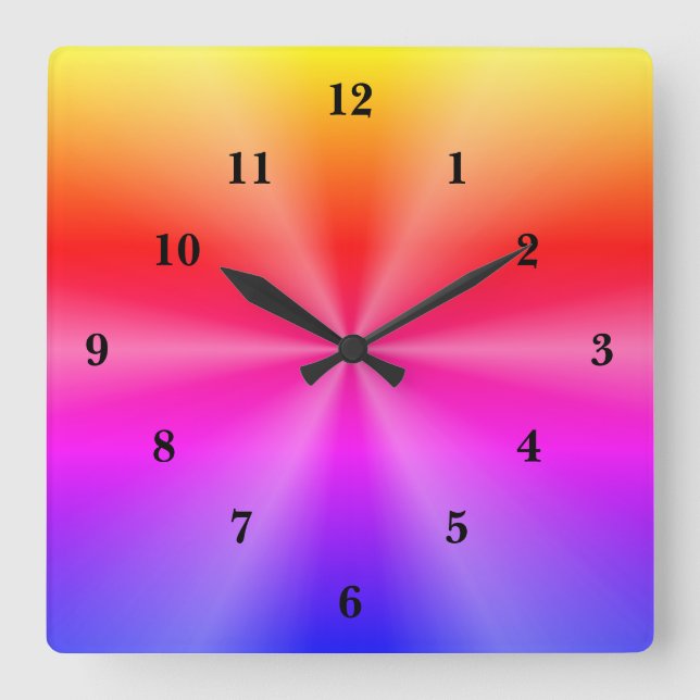 Reloj Cuadrado Arte arco iris (Anverso)
