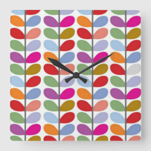 Reloj Cuadrado Arte coloreado de la hoja