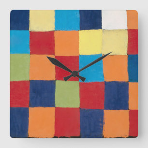Reloj Cuadrado Arte de cuadrados de la tabla de colores Qu 1 vint