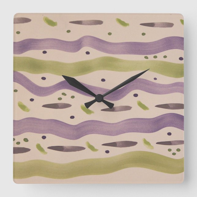 Reloj Cuadrado Arte De Decoración En Pared (Anverso)