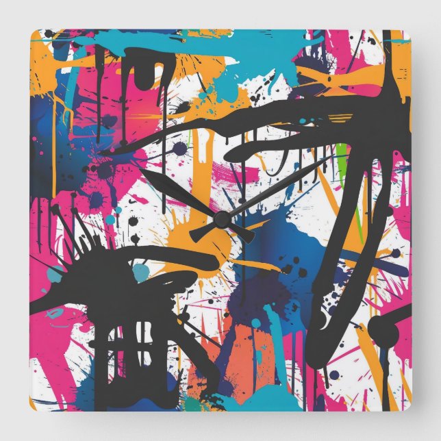 Reloj Cuadrado Arte de grafiti (Anverso)