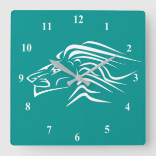 Reloj Cuadrado Arte de León - Dibujo - Elegir/ Añadir su color /