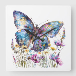 Reloj Cuadrado Arte de mariposa