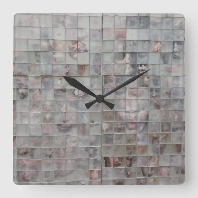Reloj Cuadrado Arte de mosaicos (Anverso)