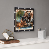 Arte de oso de mujer indígena nativa