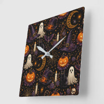 Arte de patrón de calabaza y fantasma de noche de