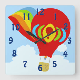 Reloj Cuadrado Arte de Personalizado con globo rojo arcoiris alto