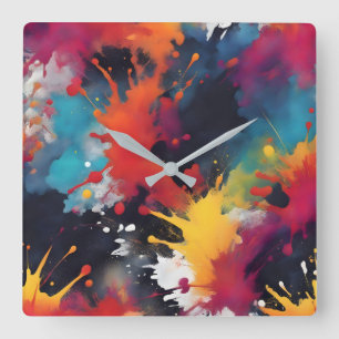 Reloj Cuadrado Arte de pintura abstracta