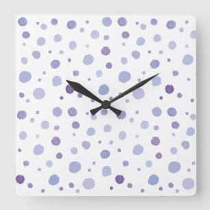 Reloj Cuadrado Arte de puntos con pinceladas orgánicas y adorable