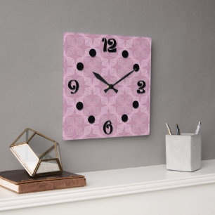 Reloj Cuadrado Arte deco geométrico lila ahumado