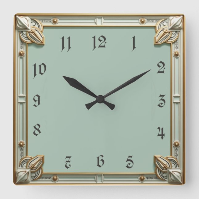 Reloj Cuadrado Arte Deco Mint (Anverso)
