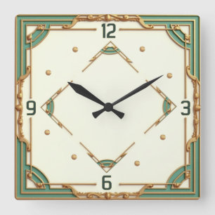 Reloj Cuadrado Arte Deco Mint