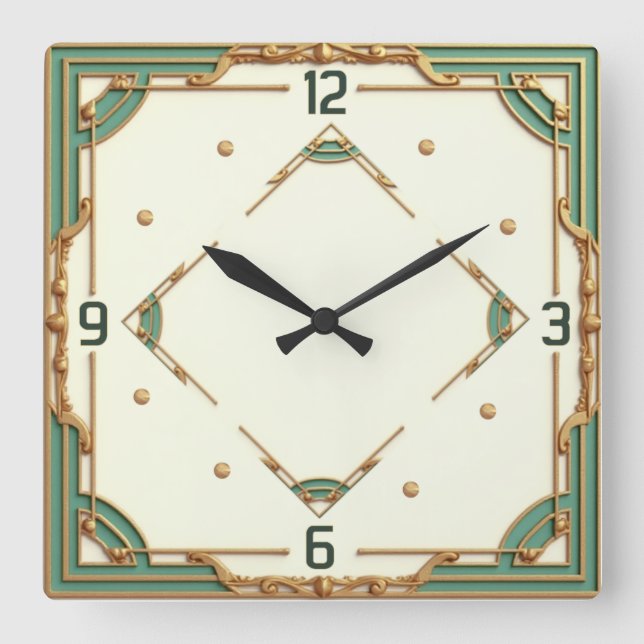 Reloj Cuadrado Arte Deco Mint (Anverso)