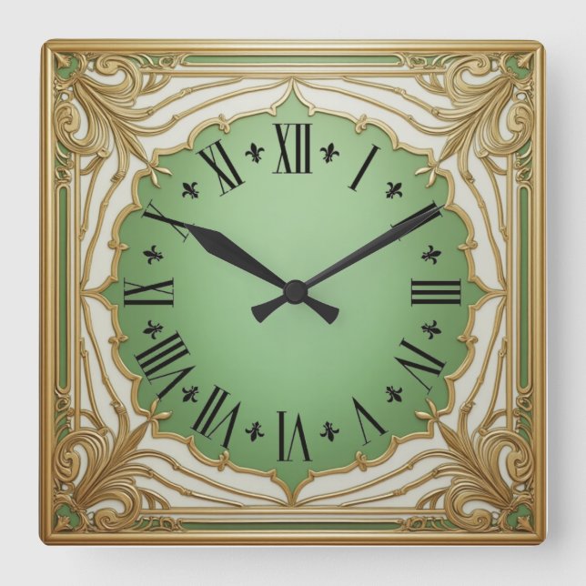 Reloj Cuadrado Arte Deco Mint (Anverso)