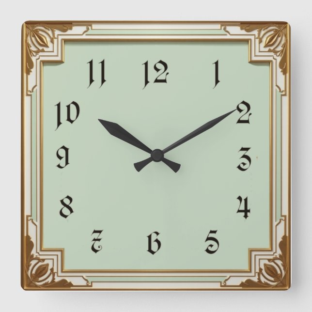 Reloj Cuadrado Arte Deco Mint (Anverso)