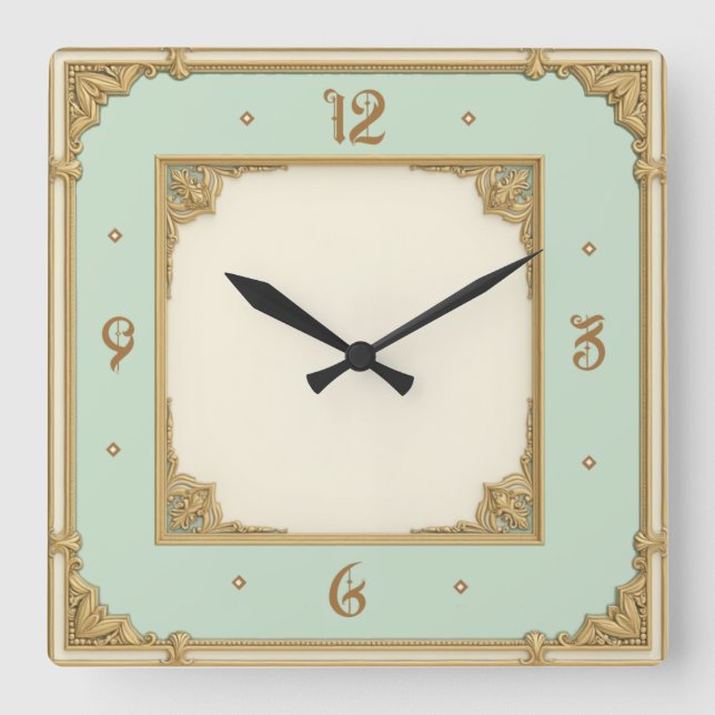 Reloj Cuadrado Arte Deco Mint (Anverso)