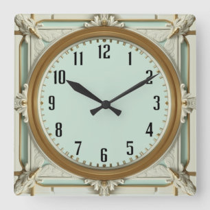 Reloj Cuadrado Arte Deco Mint